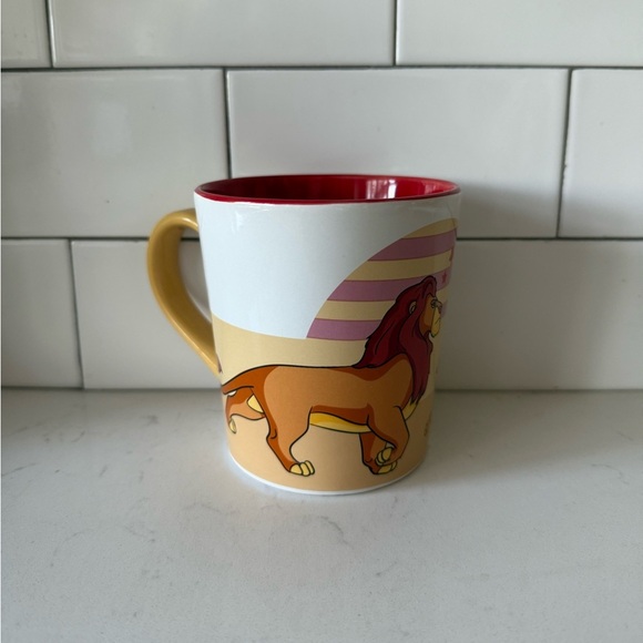 Disney Lion King ‘Dad Is The Boss’ Mug Mufasa Simba Red Yellow Handle Coffee Cup - Picture 3 of 7
